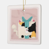 カリコキャットクリスマスセラミックオーナメント セラミックオーナメント (左)