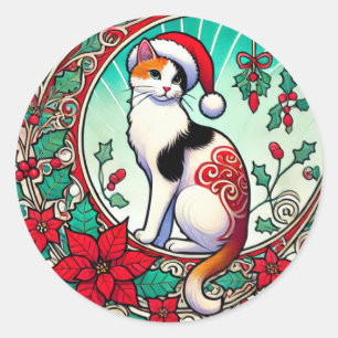カリコキャットクリスマス ラウンドシール