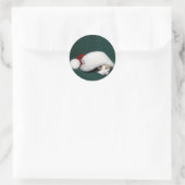 カリコキャットサンタステッカー ラウンドシール (バッグ)