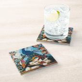 カリコキャットドラゴンレッド ガラスコースター (アングル)