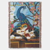 カリコキャットドラゴンレッド スローブランケット (正面縦)