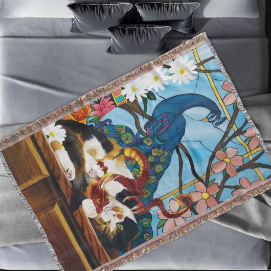 カリコキャットドラゴンレッド スローブランケット