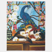 カリコキャットドラゴンレッド フリースブランケット (正面)