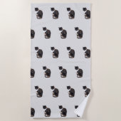 カリコキャットポーズ ビーチタオル (正面)