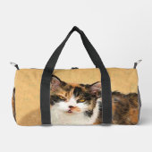 カリコキャットポートレート絵を描ズキュートオリジナルアート ダッフルバッグ (正面)