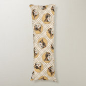 カリコキャットポートレート絵を描ズキュートオリジナルアート ボディピロー (正面縦)