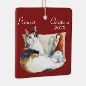 カリコキャット格言クリスマステーマ水の色セラミ セラミックオーナメント (右)