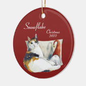 カリコキャット格言クリスマステーマ水の色セラミ セラミックオーナメント (左)