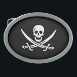 カリコジャック海賊国旗 卵形バックル<br><div class="desc">カリコジャックベルトバックルの海賊フラグ</div>