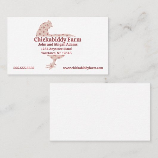 カリコヘンエッグファーム農家ランチカントリー 名刺 (正面/裏面)