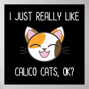 カリコ猫が好き?かわいい三毛猫 ポスター