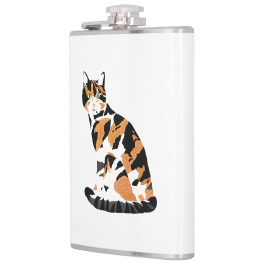 カリコ猫の座り フラスク (左)