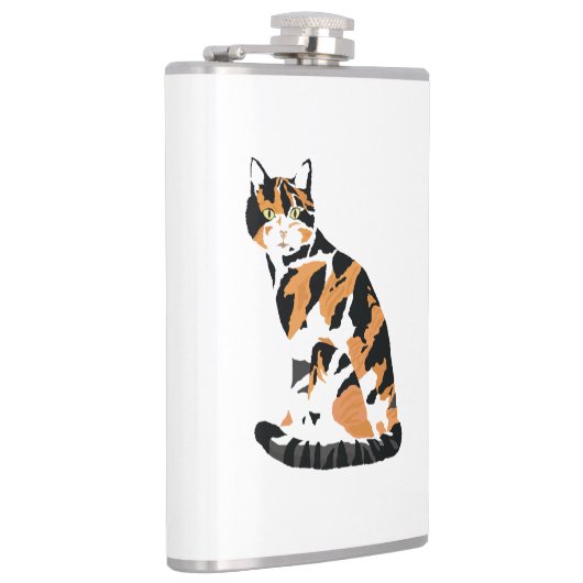 カリコ猫の座り フラスク (右)