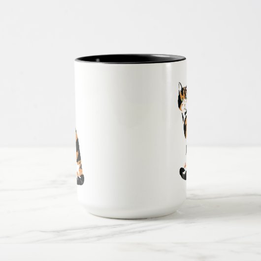 カリコ猫の座り マグカップ (中央)