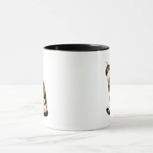 カリコ猫の座り マグカップ (中央)