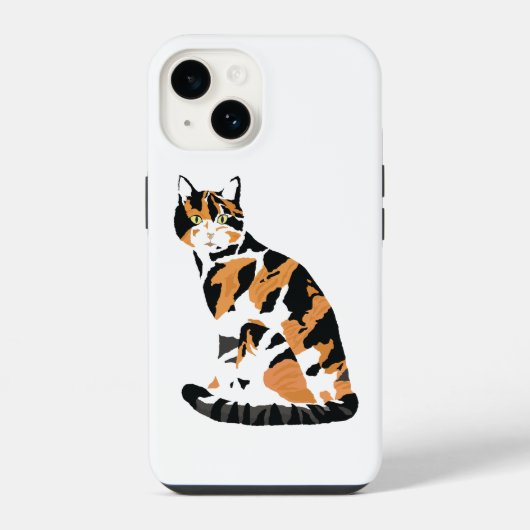 カリコ猫の座り iPhoneケース (裏面)