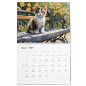 カリコ猫の水彩画アート 12ヶ月 2024 カレンダー (3月 2027)