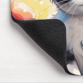 カリコ猫イン春ガーデンと蝶 マウスパッド (コーナー)