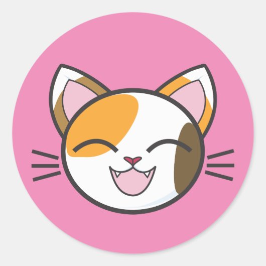 カリコ猫シール ラウンドシール (正面)