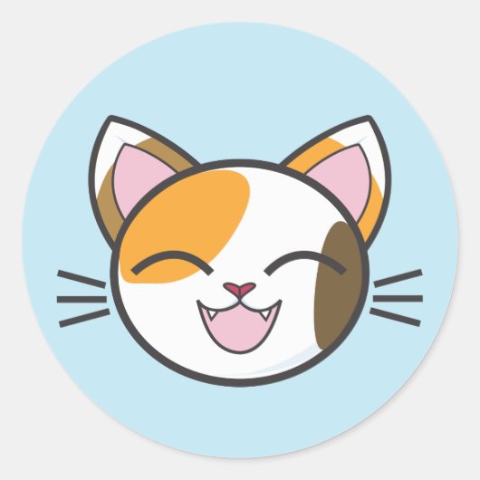カリコ猫シール ラウンドシール (正面)