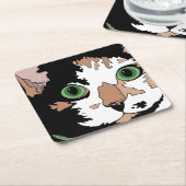 カリコ猫 スクエアペーパーコースター (アングル)