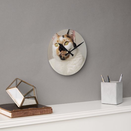 カリコ猫 ラウンド壁時計 (オフィス)