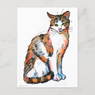 カリコ猫 #2 子猫 水彩画 ポストカード