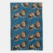 カリコ蝶形望遠鏡(ティール(緑がかった色)) キッチンタオル (縦)