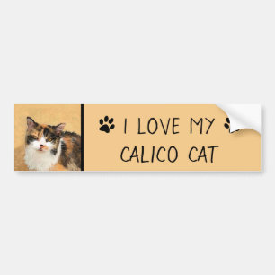 カリコ·キャッ絵画トズ-かわいいオリジナル·キャットアート バンパーステッカー