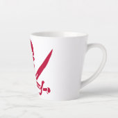 カリコ・ジャックの真っ赤なドクロと剣の海賊旗 カフェラテマグ (右)