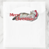 カリザキャンディーケーン子猫 楕円形シール (バッグ)