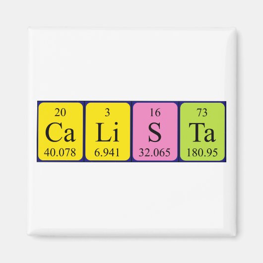 カリスタ周期表名磁石 マグネット (正面)