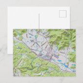 カリストガカリフォルニアマップ ポストカード (正面/裏面)