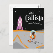 カリスト(ジュピター・ムーン)ヴィンテージ旅行ポスター ポストカード (正面/裏面)