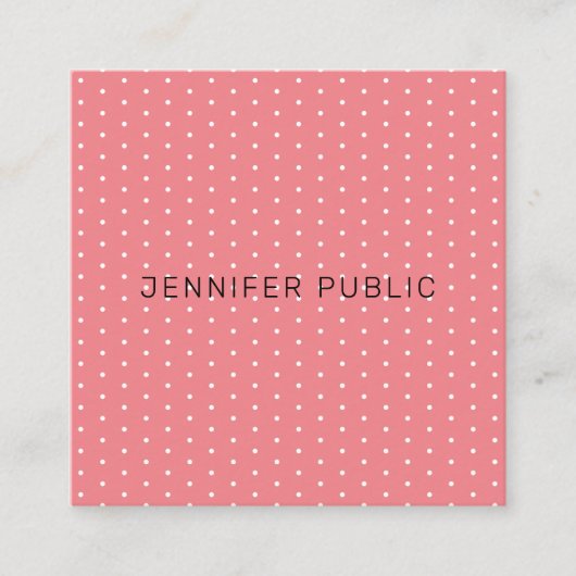 カリスマレッド&ライトティール（緑がかった色）エレガントシンプルテンプレート スクエア名刺 (正面)