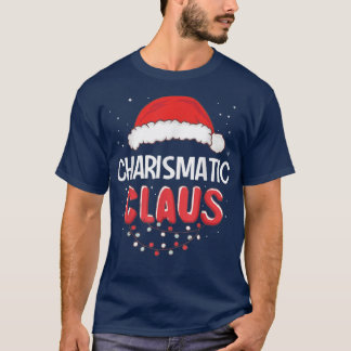 カリスマ性サンタクロースのクリスマスマッチングコスチューム Tシャツ