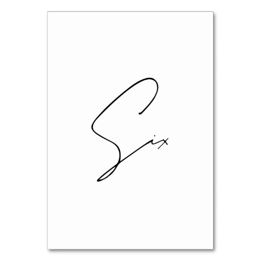 カリッエレガントク結婚の表6の表番号 テーブルナンバー (裏面)