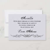 カリッエレガントトリージェンシースタイルメイド・オブ・オーナー(花嫁付き添い人) 招待状 (裏面)