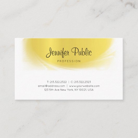 カリッモダンドトレンディー金ゴールドルックラグジュアリーエリート 名刺 (正面)