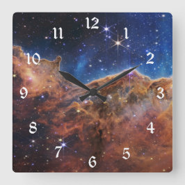 カリナ星雲の宇宙崖NASAウェブ宇宙  スクエア壁時計