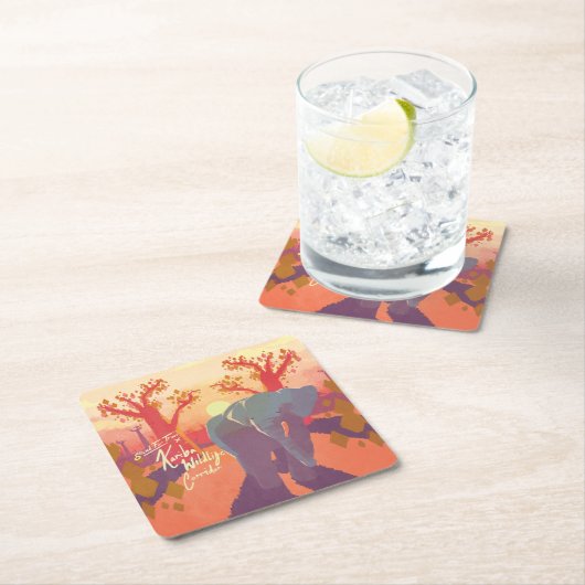 カリバワイルドライフコリドースクエア紙コースター スクエアペーパーコースター (インサイチュ)