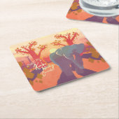 カリバワイルドライフコリドースクエア紙コースター スクエアペーパーコースター (アングル)