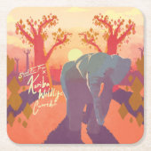 カリバワイルドライフコリドースクエア紙コースター スクエアペーパーコースター (正面)