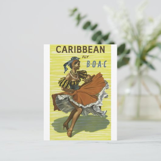 カリビアンでの休暇  ヴィンテージ旅行 ポストカード (スタンド正面)