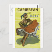 カリビアンでの休暇  ヴィンテージ旅行 ポストカード (正面/裏面)