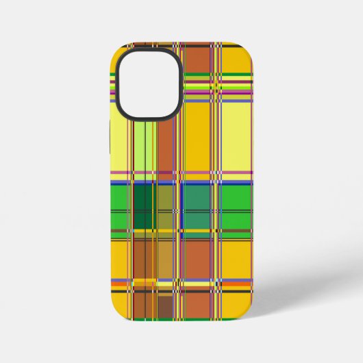 カリビアンのカラフルな織物 マドラス タータン iPhoneケース (裏面)