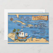 カリビアン マップ ポストカード (正面/裏面)