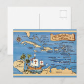 カリビアン・マップ・ポストカード ポストカード (正面/裏面)