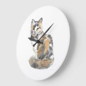 カリファンシーコ猫 ラージ壁時計 (傾斜)