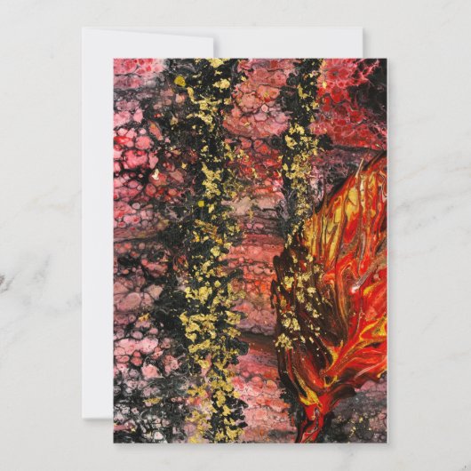 カリフインスパイアォニアの炎の赤い金ゴールド炎で 招待状 (正面)